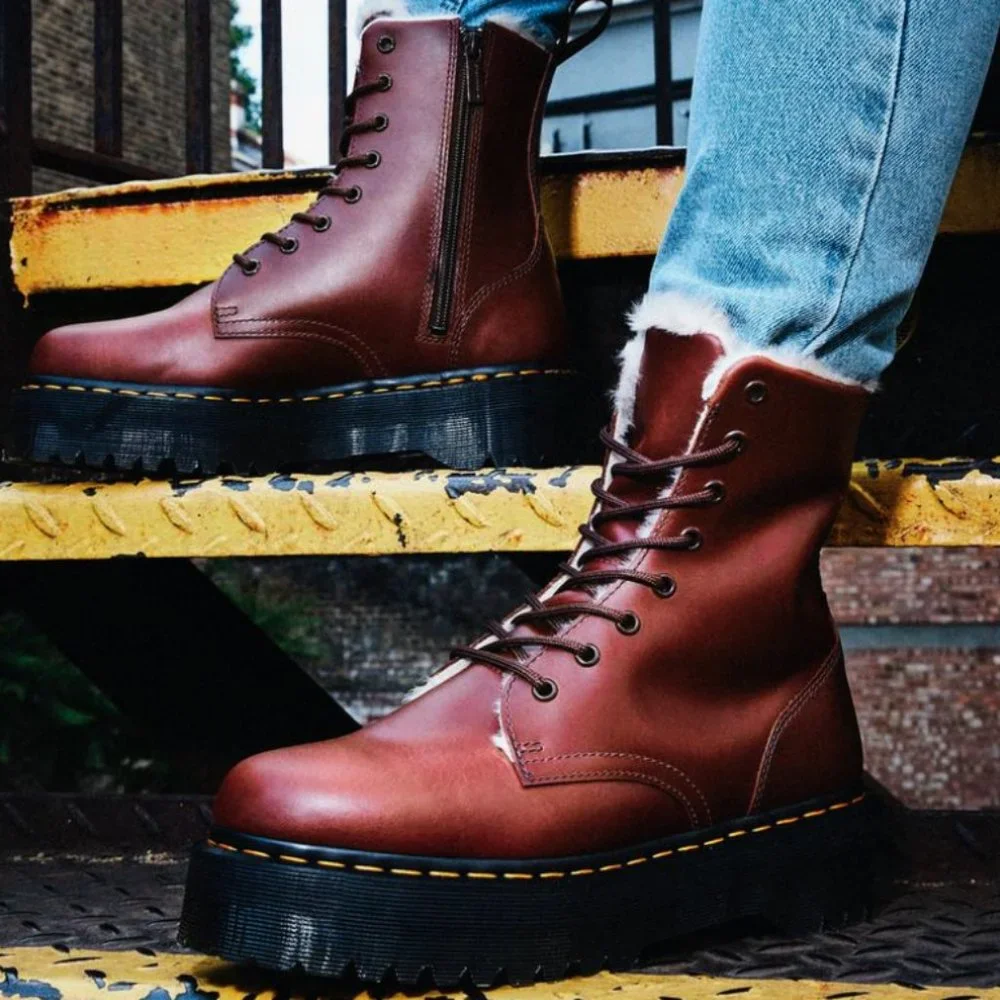 Dr. Martens JADON FAUX FUR LINED PLATFORM BOOTS